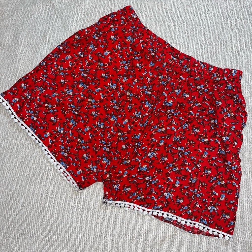 Darong Floral Pom Pom High Waist Beach Sleepwear Shorts